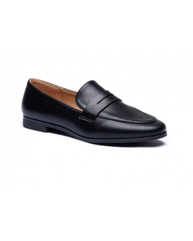 Mocassin classique noir femme